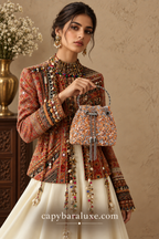 Embellished Beaded Rust Potli bag
