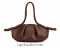 Chocolate Brown Pleated Shoulder Bag for Women | Elegant Everyday Handbag