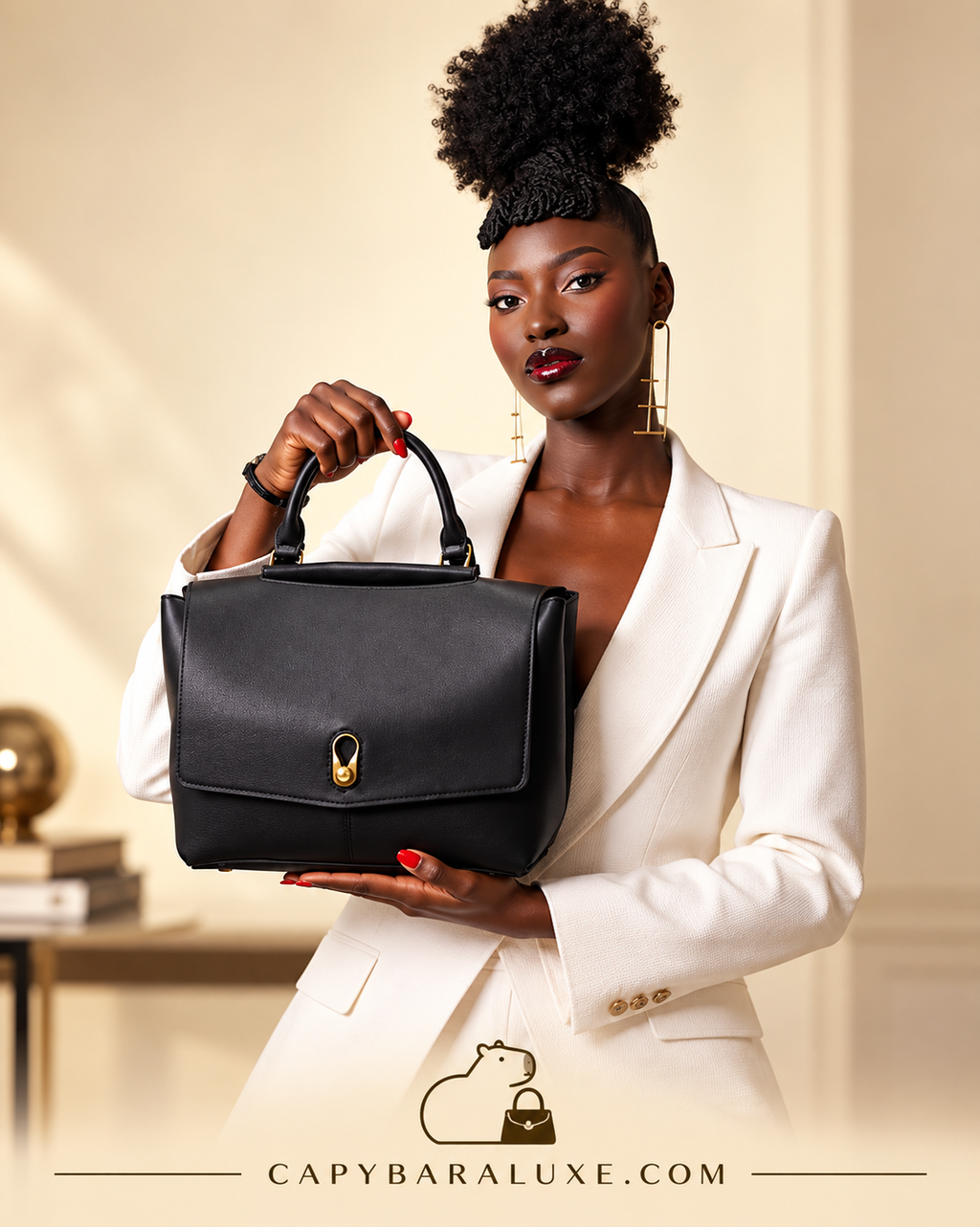 Classic Black Luxe Handbag – Timeless Elegance