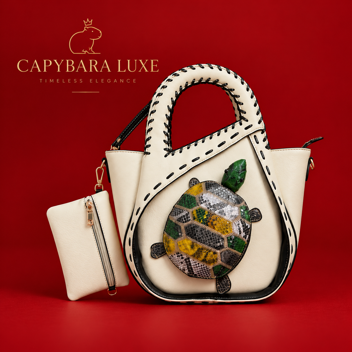Luxe Turtle Statement Tote Bag