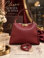 Capybara Luxe Burgundy Premium Handbag – Timeless Elegance