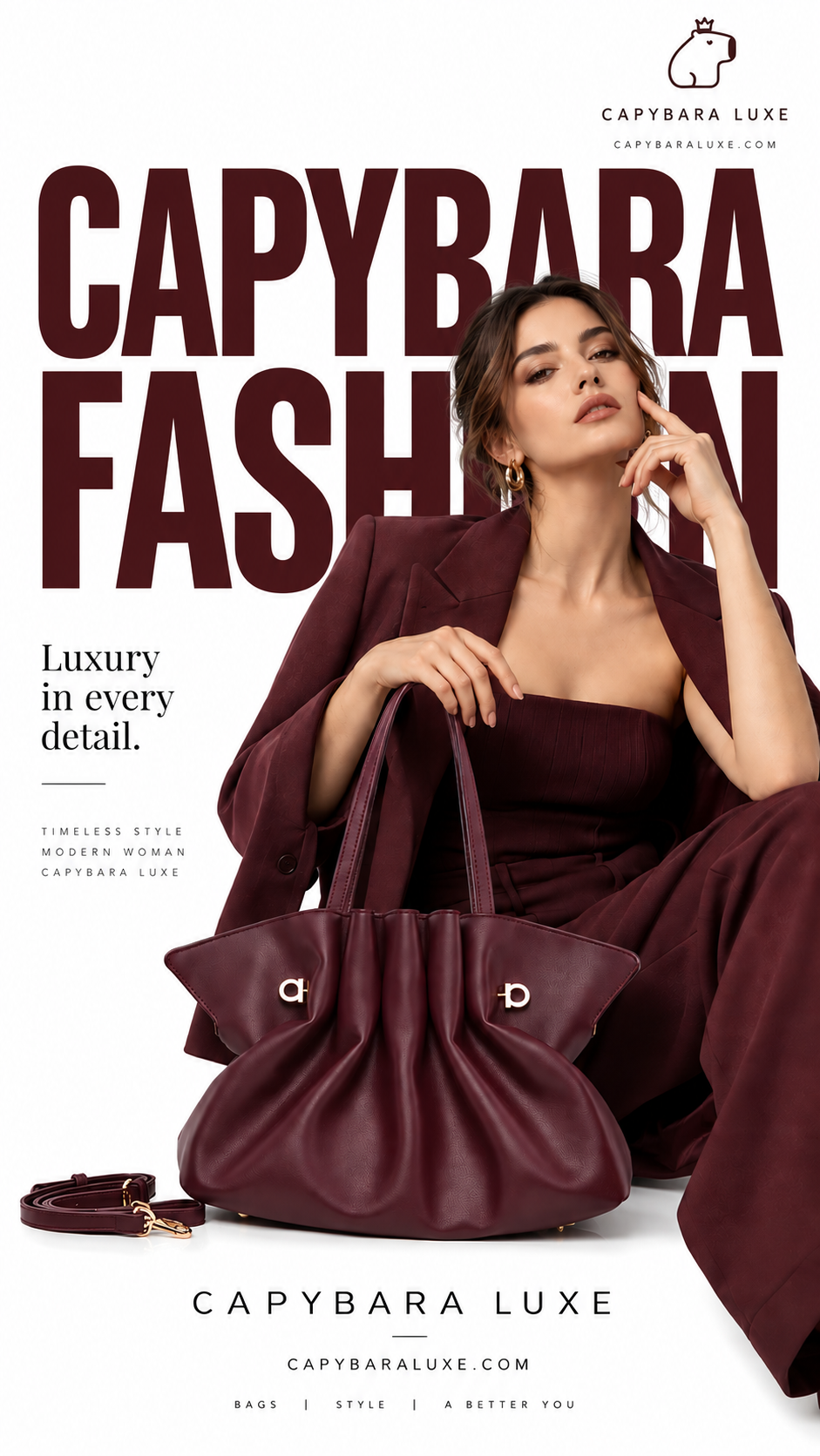 Burgundy Tote Bag