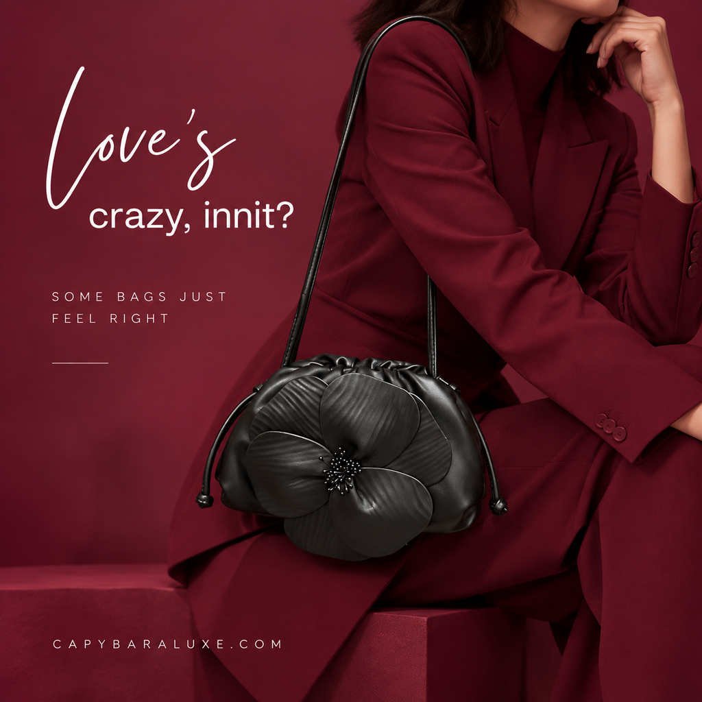 Black Flower Premium Bag