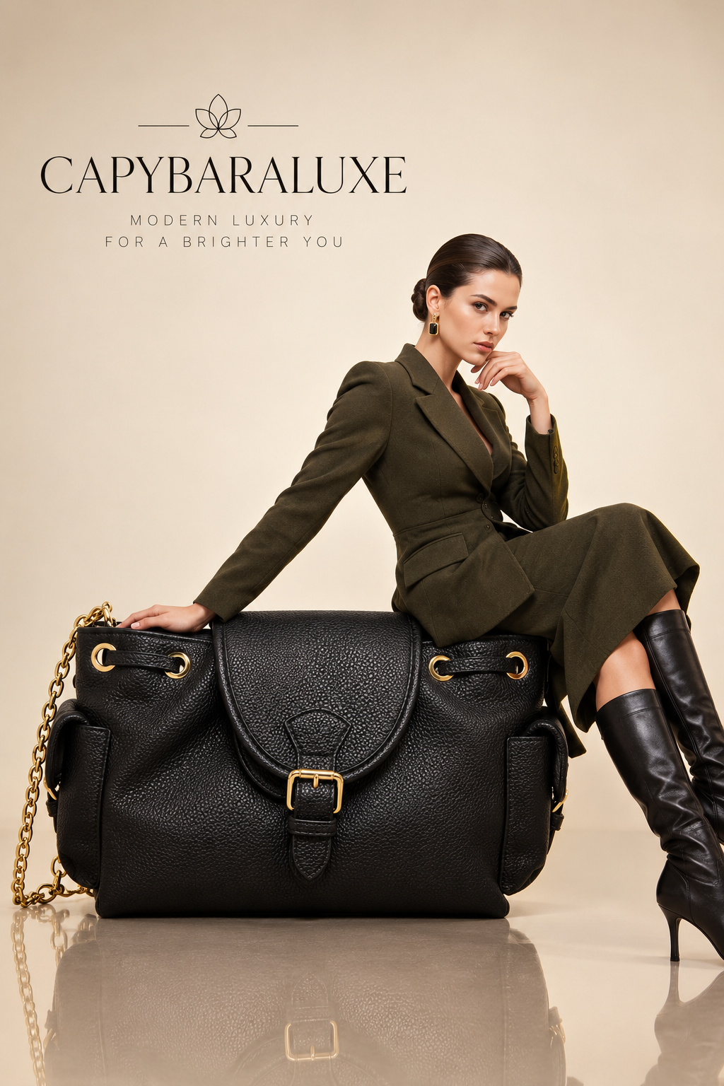 Luxe Black Chain Shoulder Bag