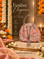 Capybara Luxe Pearl Blossom Potli Bag – Luxury Festive Handbag