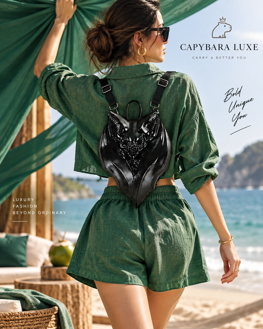 Luxe Sculpted Bat Backpack