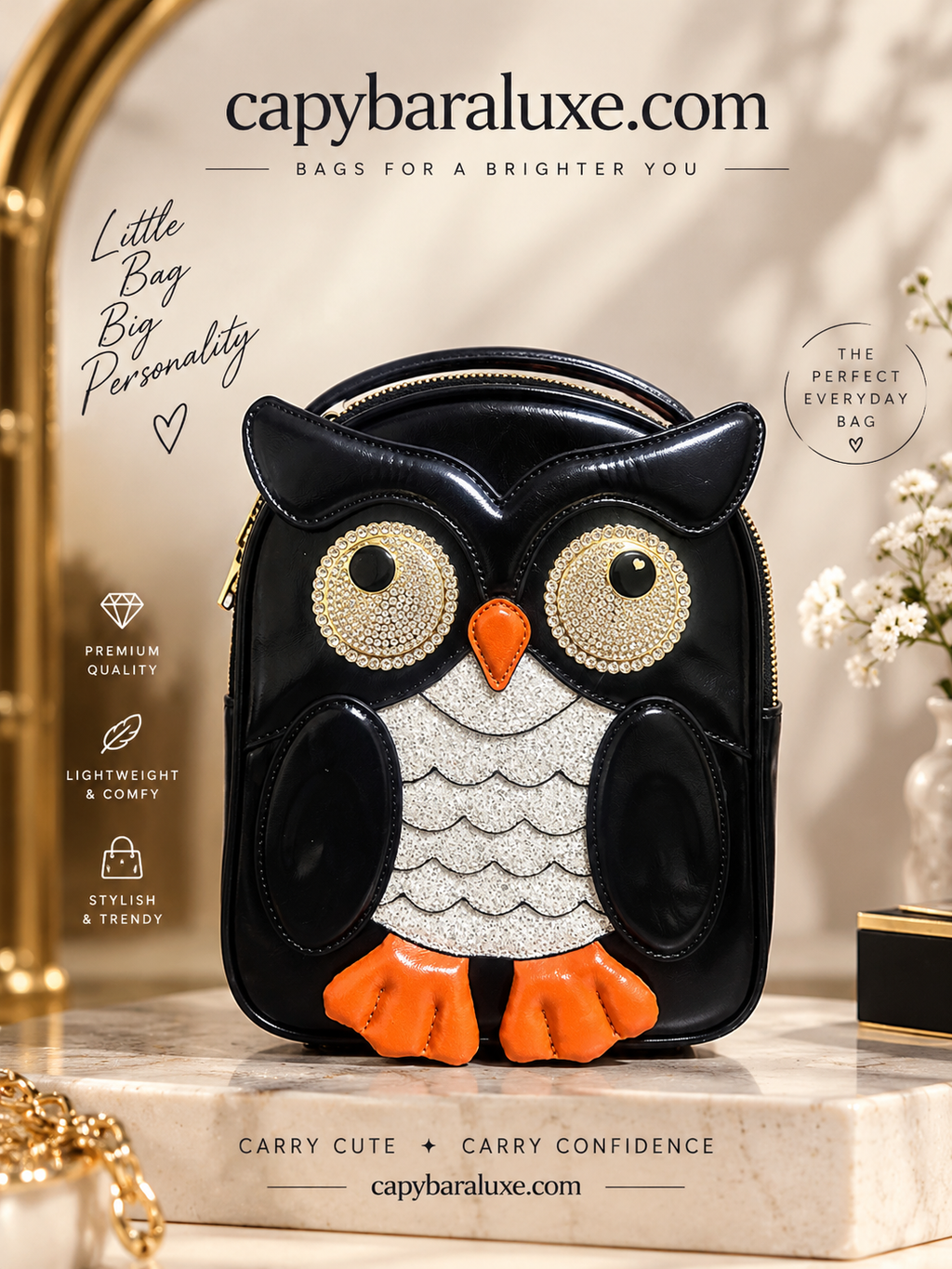 Midnight Owl Black Bag
