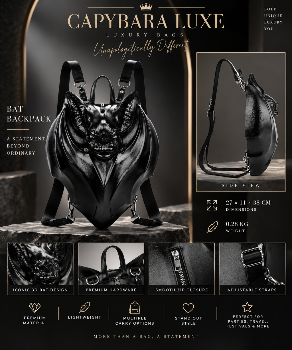 Luxe Sculpted Bat Backpack