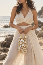 White Shell Tassel Bag Charm