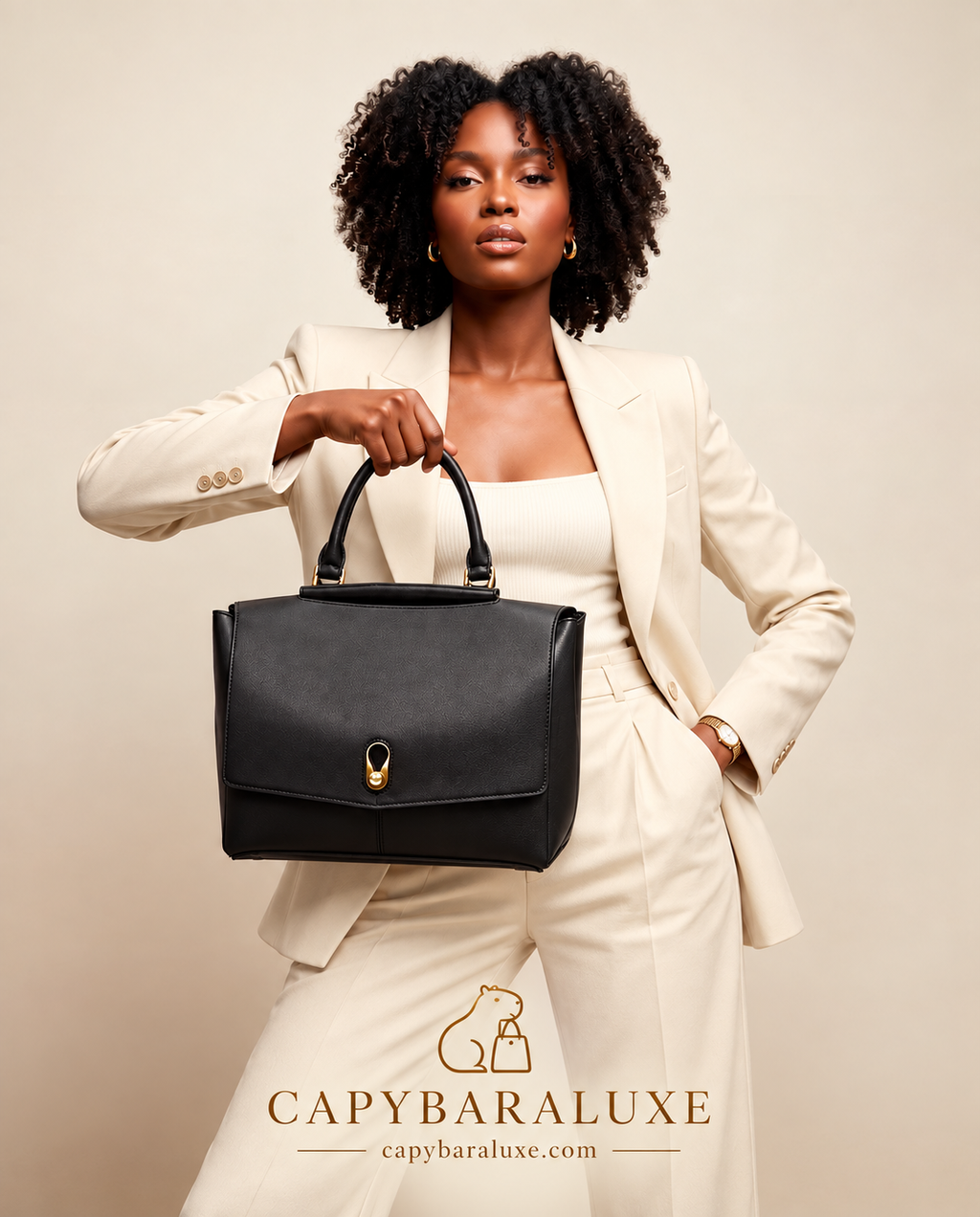 Classic Black Luxe Handbag – Timeless Elegance