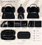 Black Fur Premium HandBag