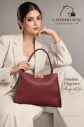 Capybara Luxe Burgundy Premium Handbag – Timeless Elegance