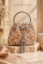 Embellished Beaded Rust Potli bag