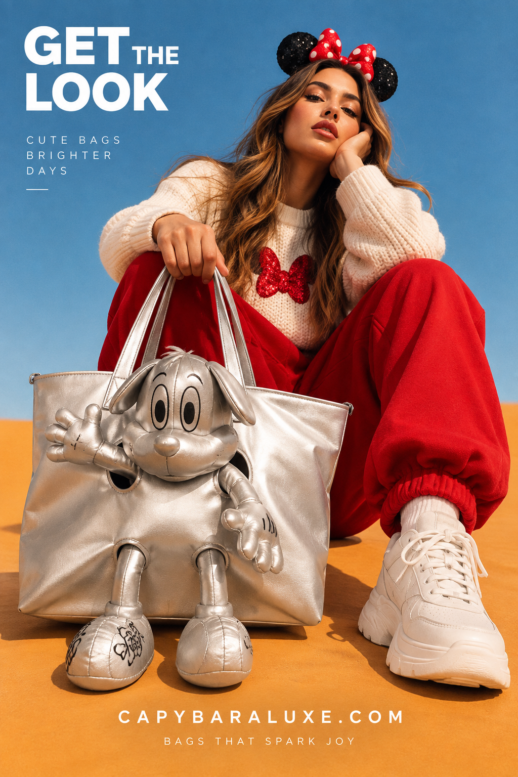 Silver Mickey Tote Bag
