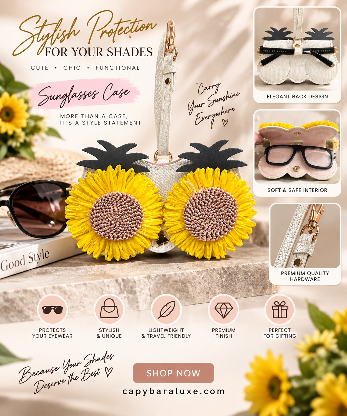 Sunflower Sunglasses Case