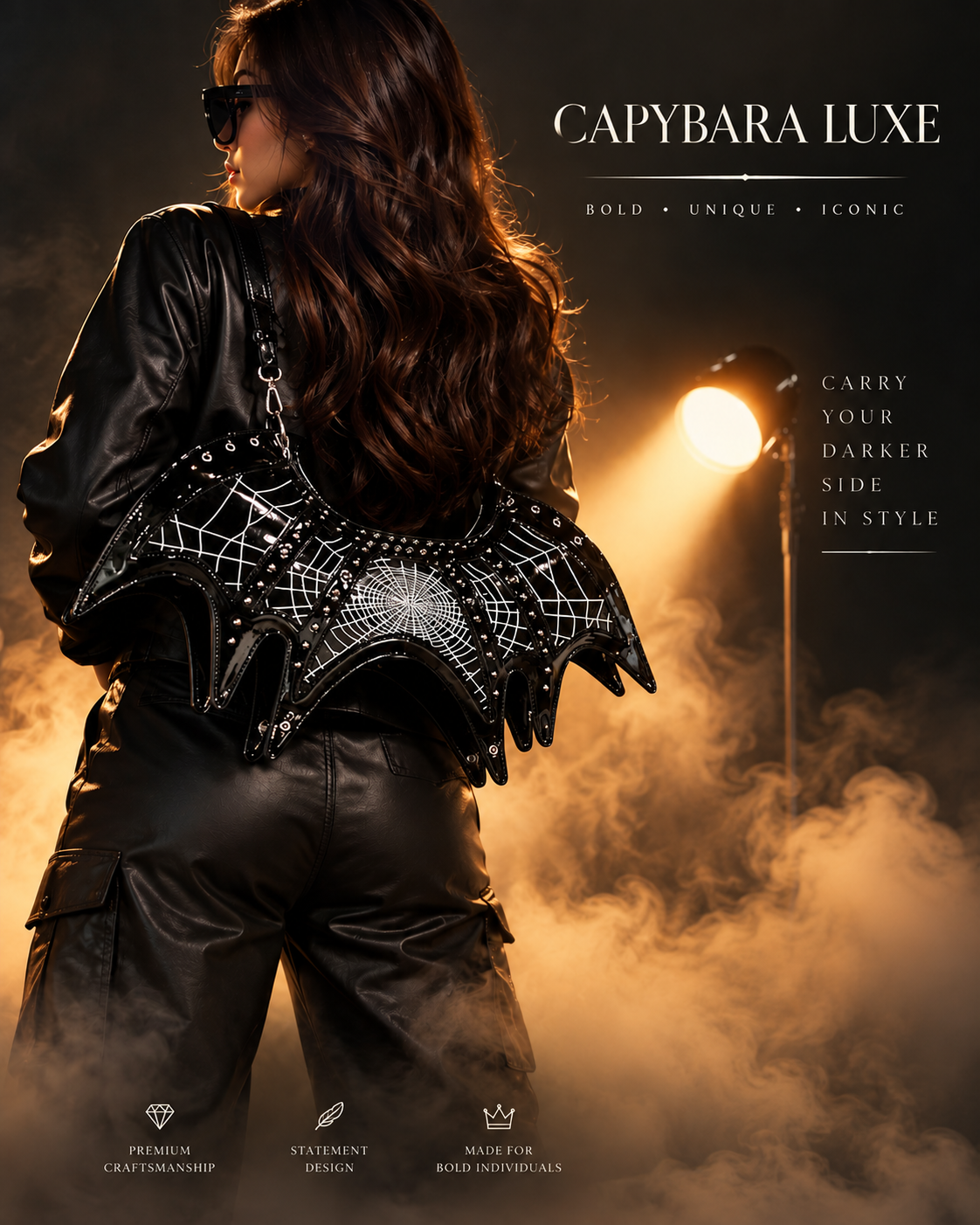 Luxe Spiderweb Bat Wing Backpack