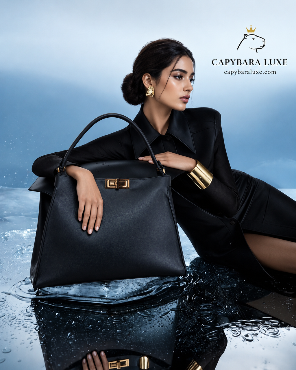 Timeless Black Luxe Handbag – Premium Women’s Shoulder Bag