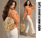 Golden Pearl Handcrafted Statement Clutch