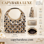 Capybara Luxe Crystal Embellished Statement Handbag