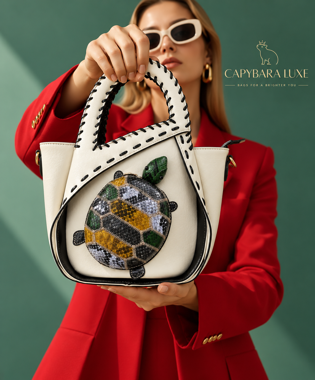 Luxe Turtle Statement Tote Bag