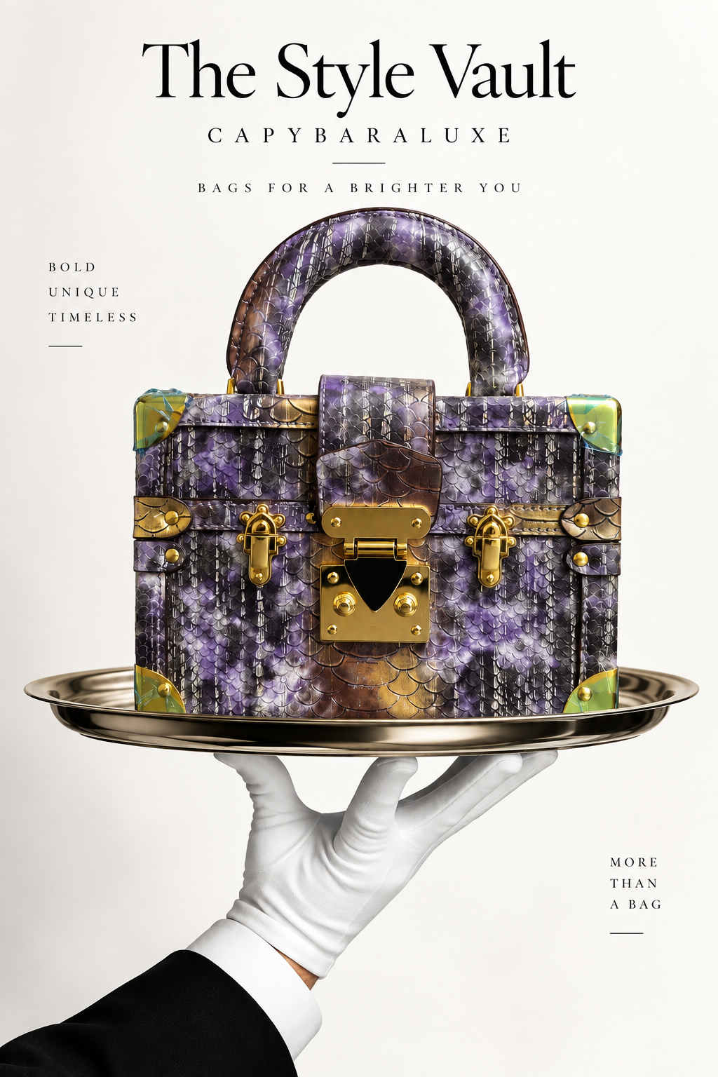 Purple Luxury Croco  Handbag