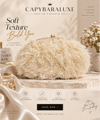 Cream Fur Luxury Clutch Bag