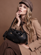 Black Luxury Drawstring Handbag