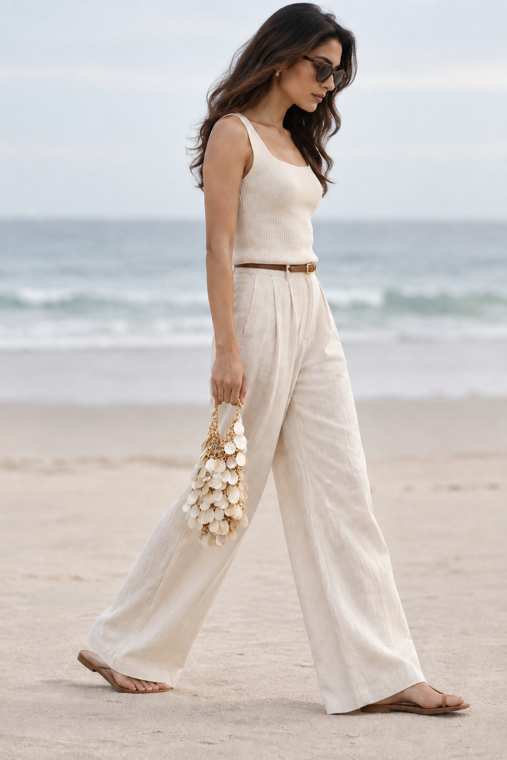 White Shell Tassel Bag Charm
