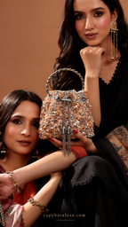 Embellished Beaded Rust Potli bag