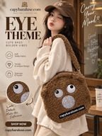 Brown Plush Owl Shoulder Bag