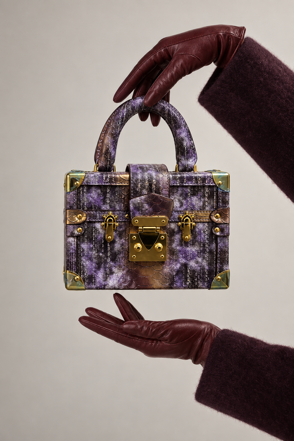 Purple Luxury Croco  Handbag