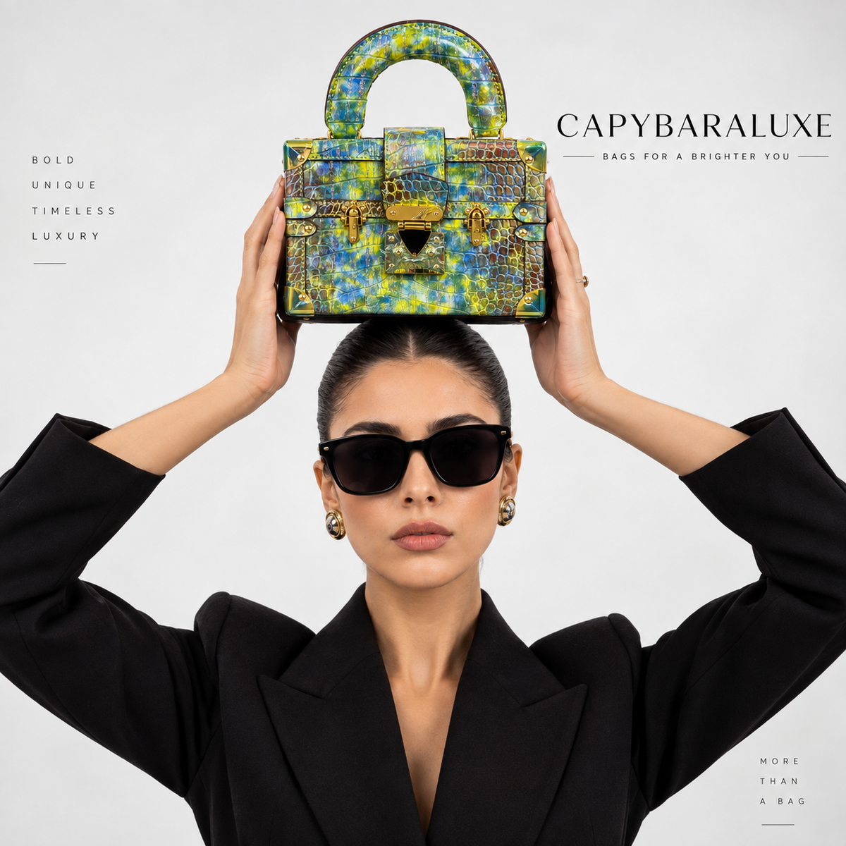 Green Luxury Croco Texture Handbag