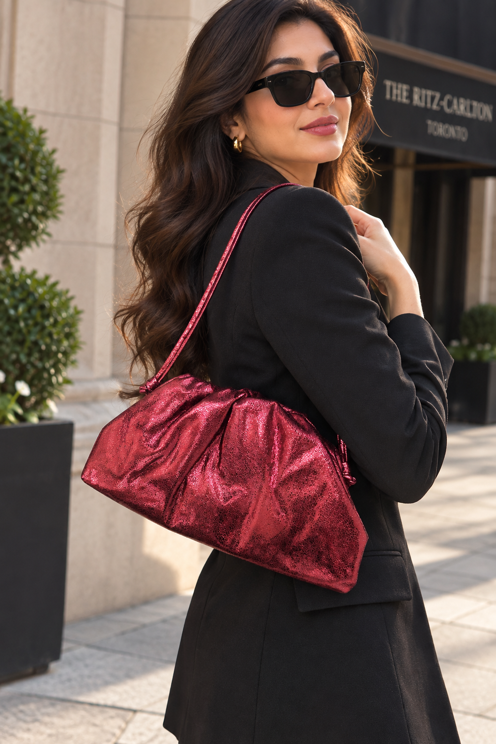 Ruby Pleated Shoulder Bag