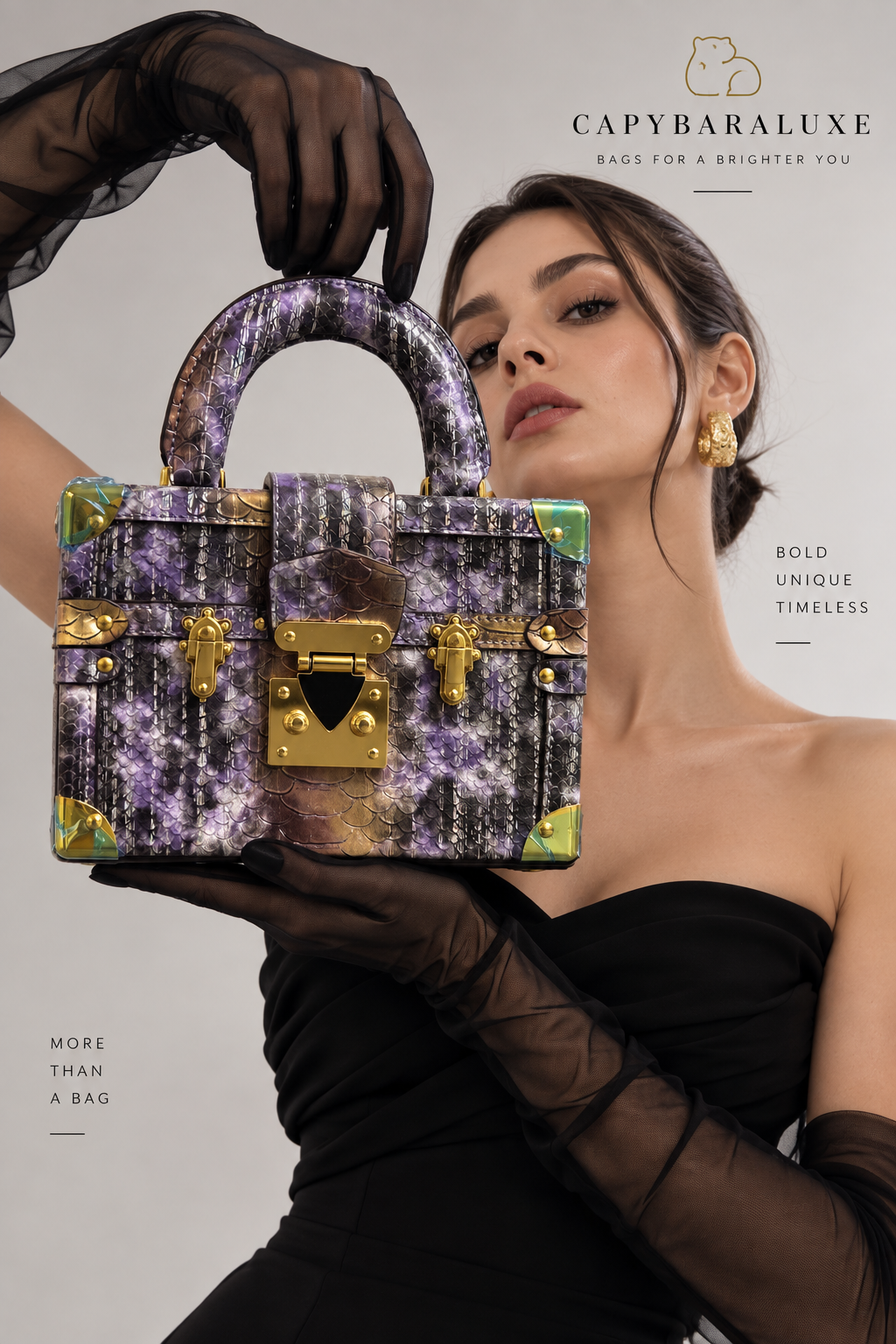 Purple Luxury Croco  Handbag