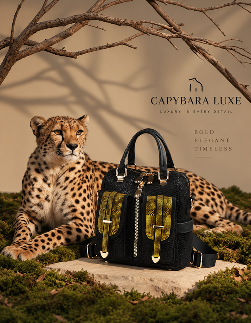 Luxe Black & Gold Statement Backpack