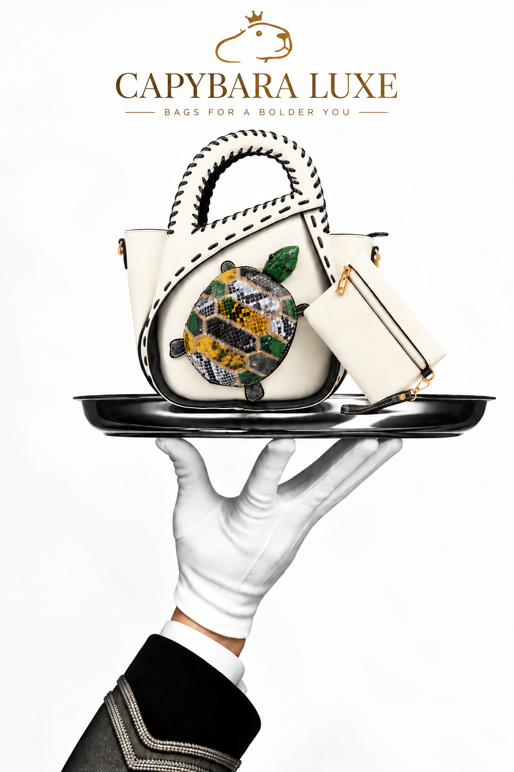 Luxe Turtle Statement Tote Bag