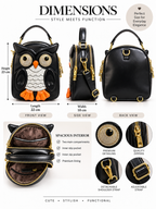Midnight Owl Black Bag