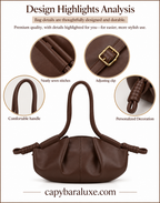 Chocolate Brown Pleated Shoulder Bag for Women | Elegant Everyday Handbag