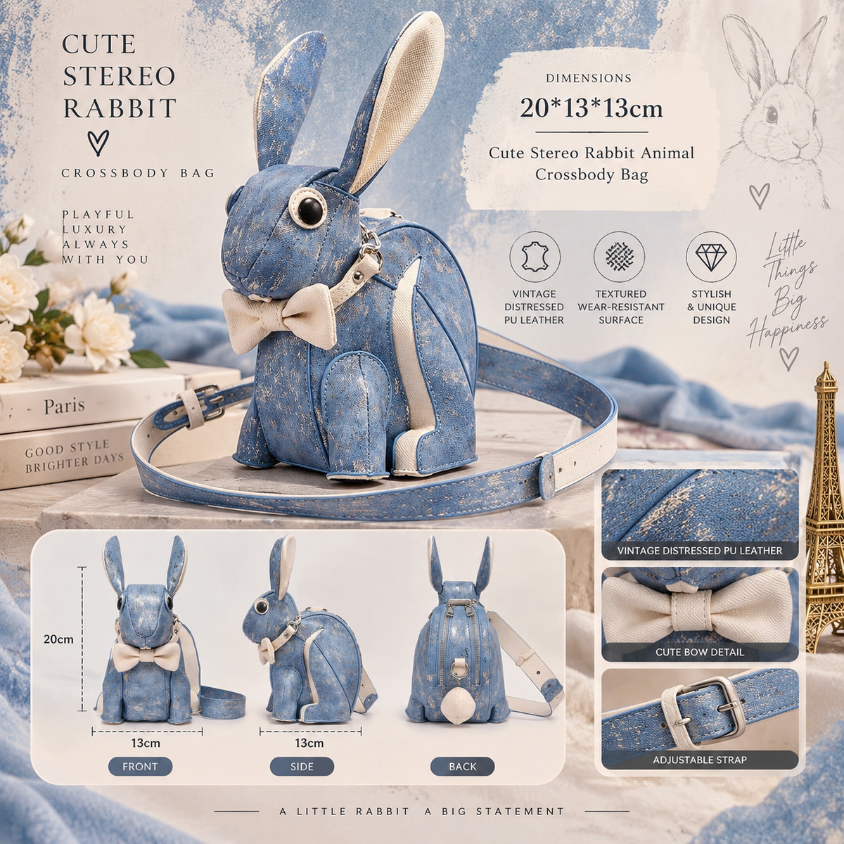 Blue Rabbit Bunny Bag