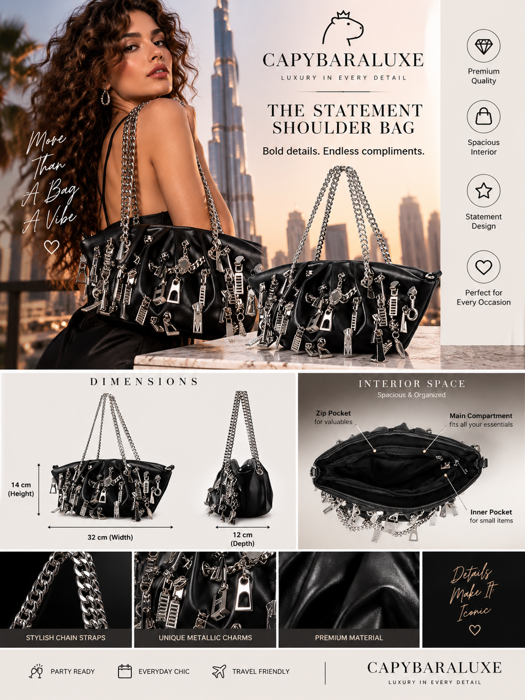 Black Chain Shoulder Bag