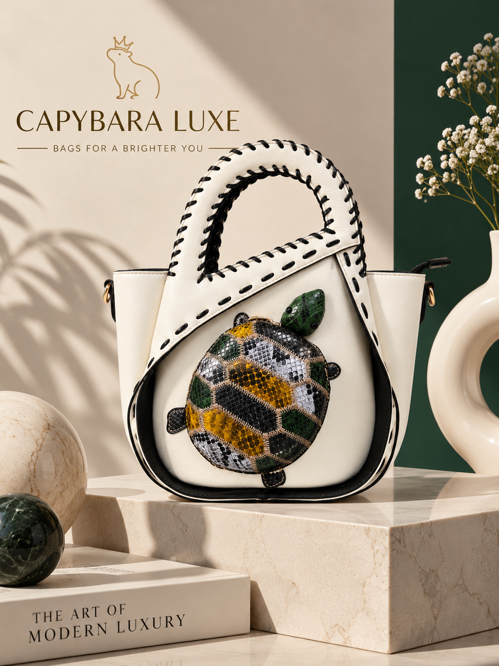 Luxe Turtle Statement Tote Bag