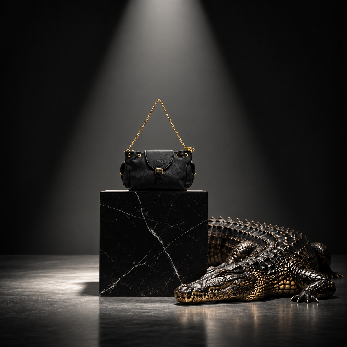 Luxe Black Chain Shoulder Bag
