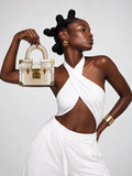 Luxe Ivory Crocodile Box Bag