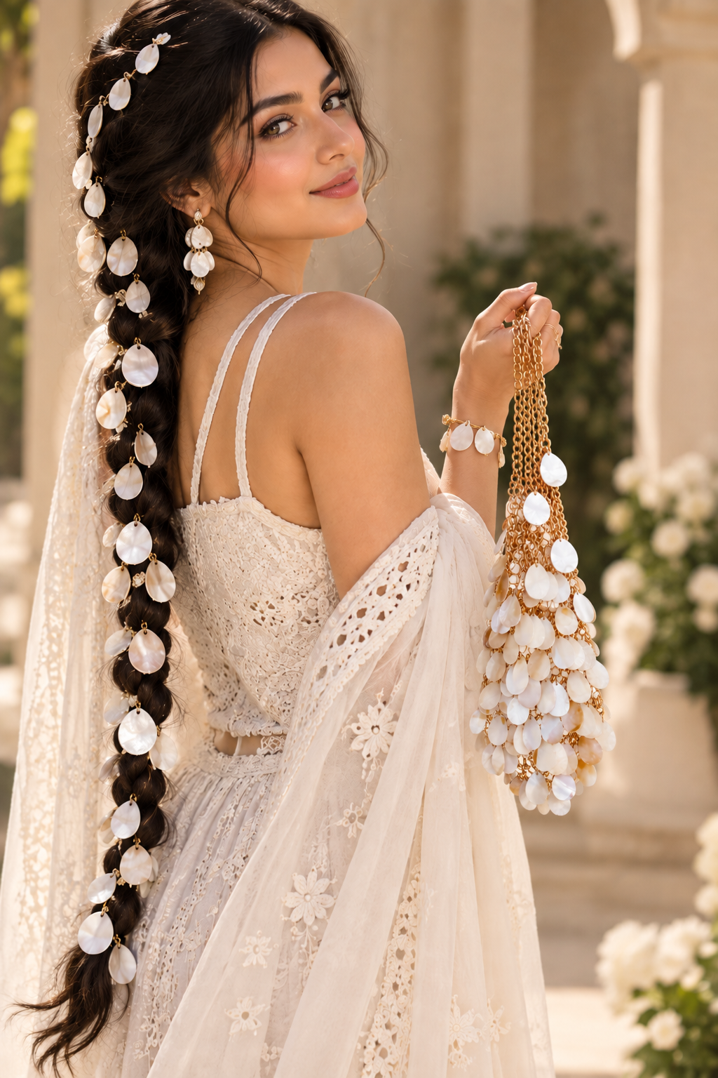 White Shell Tassel Bag Charm