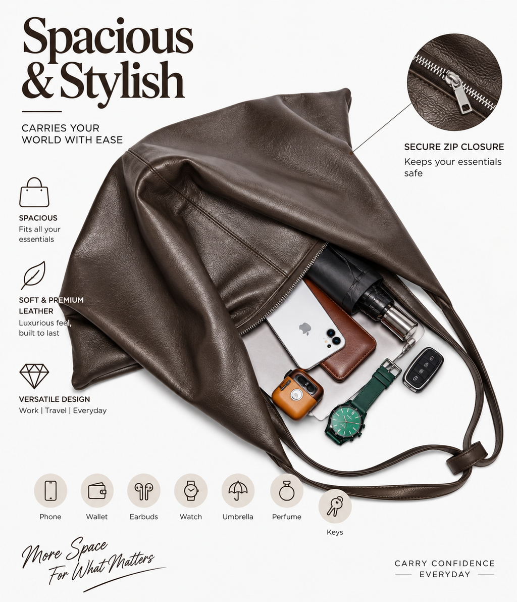 Spacious Luxe Shoulder Bag – Everyday Carry