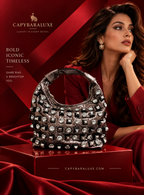Capybara Luxe Silver Crystal Embellished Statement Handbag