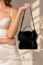 Black Fur Premium HandBag
