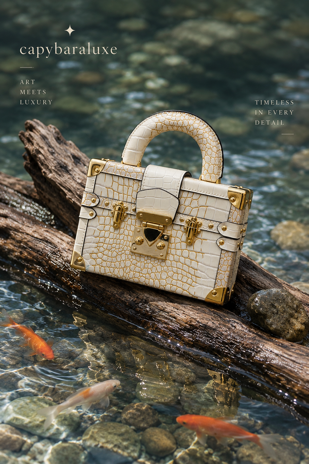 Luxe Ivory Crocodile Box Bag