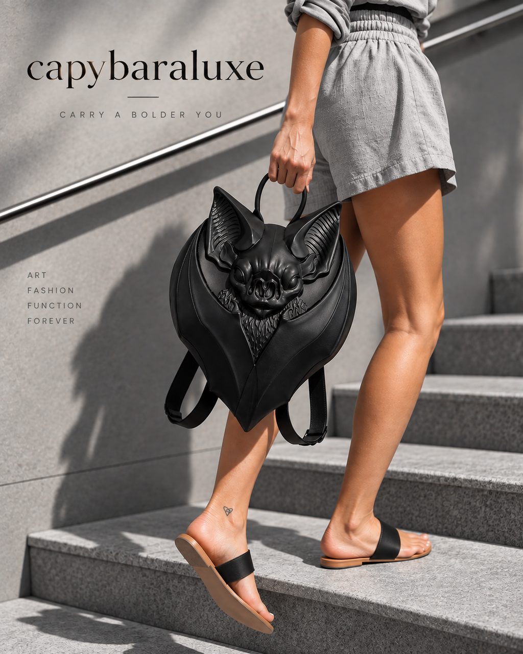 Luxe Sculpted Bat Backpack