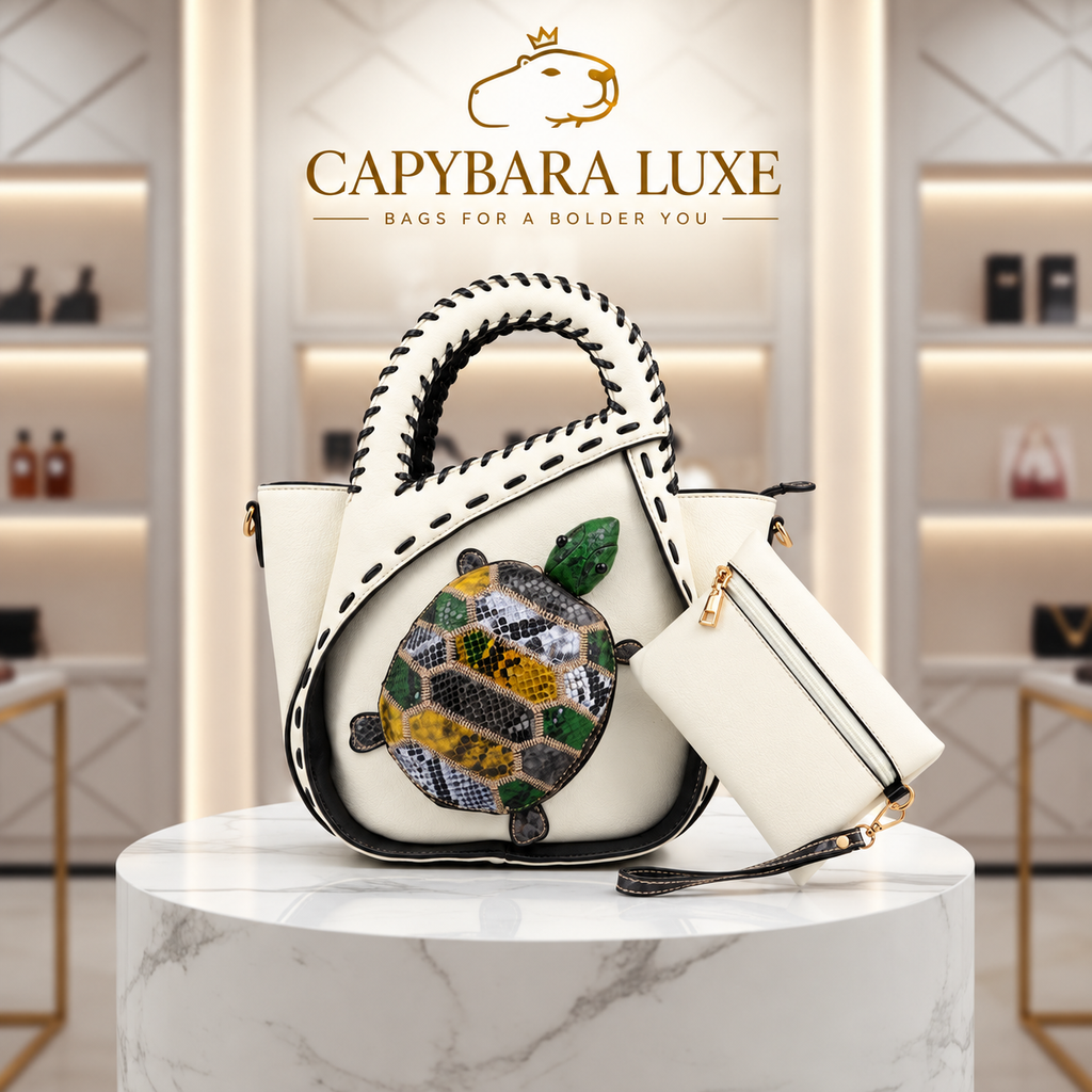 Luxe Turtle Statement Tote Bag
